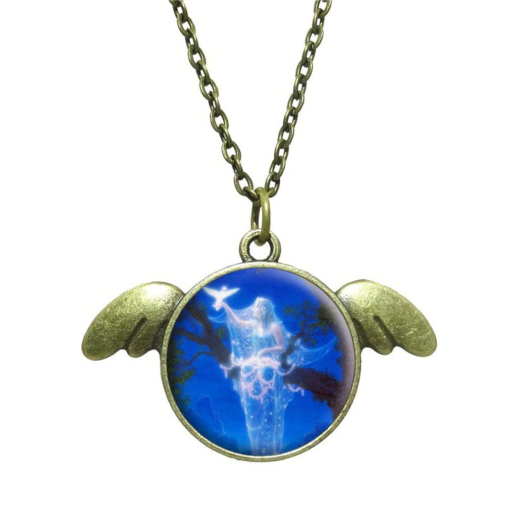 Angel in Tree White Dove Necklace Jewelry 441-C